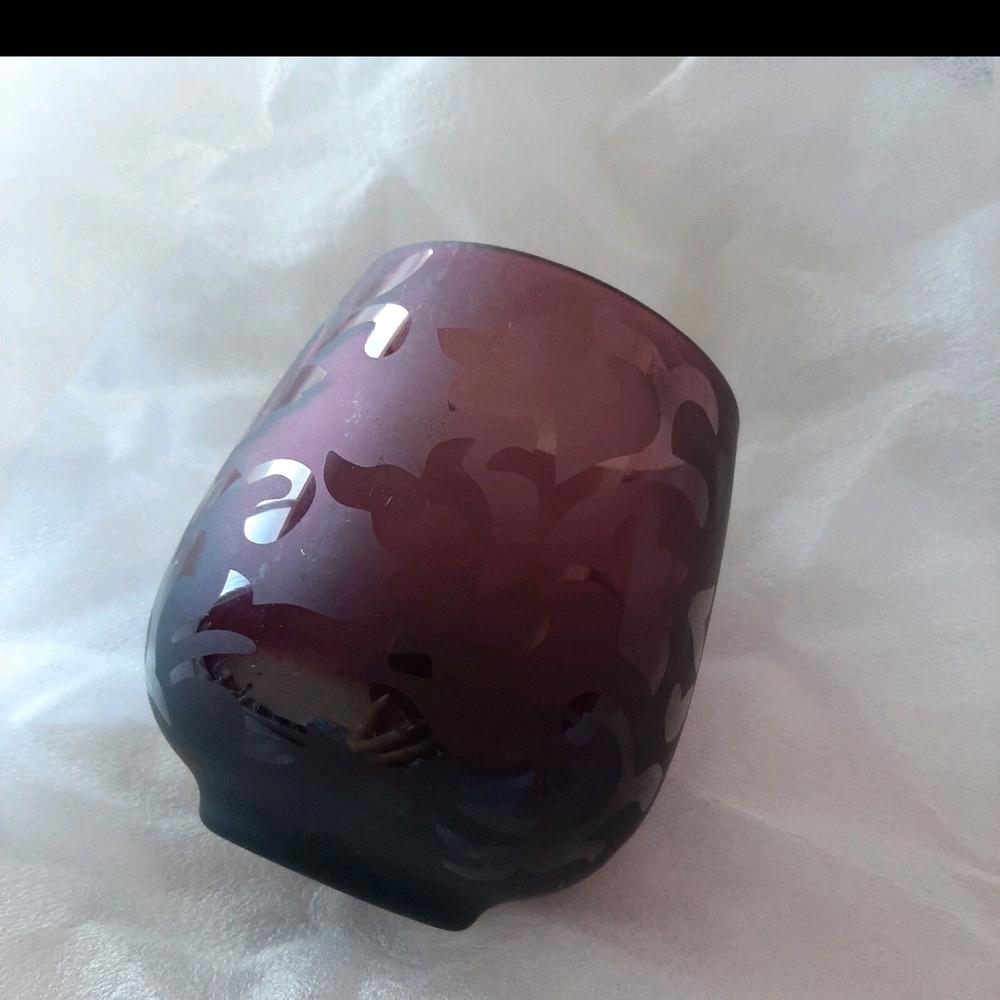 Elegant Purple Glass Candle Holder